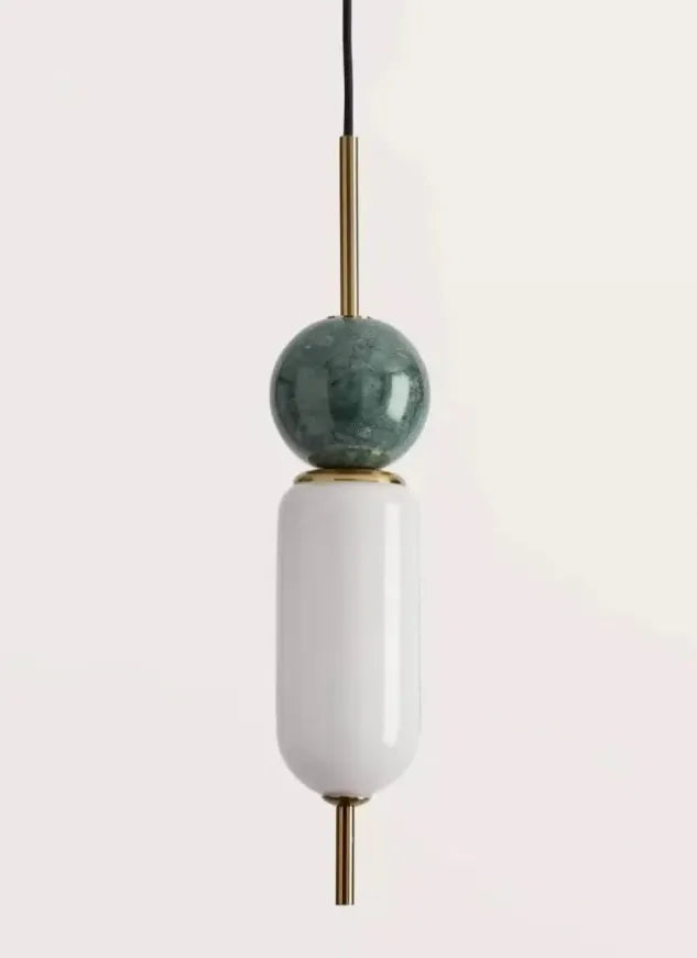 lampe suspendue moderne blanc noir marbre câble facile chambre salonhôtel