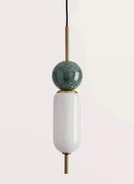lampe suspendue moderne blanc noir marbre câble facile chambre salonhôtel