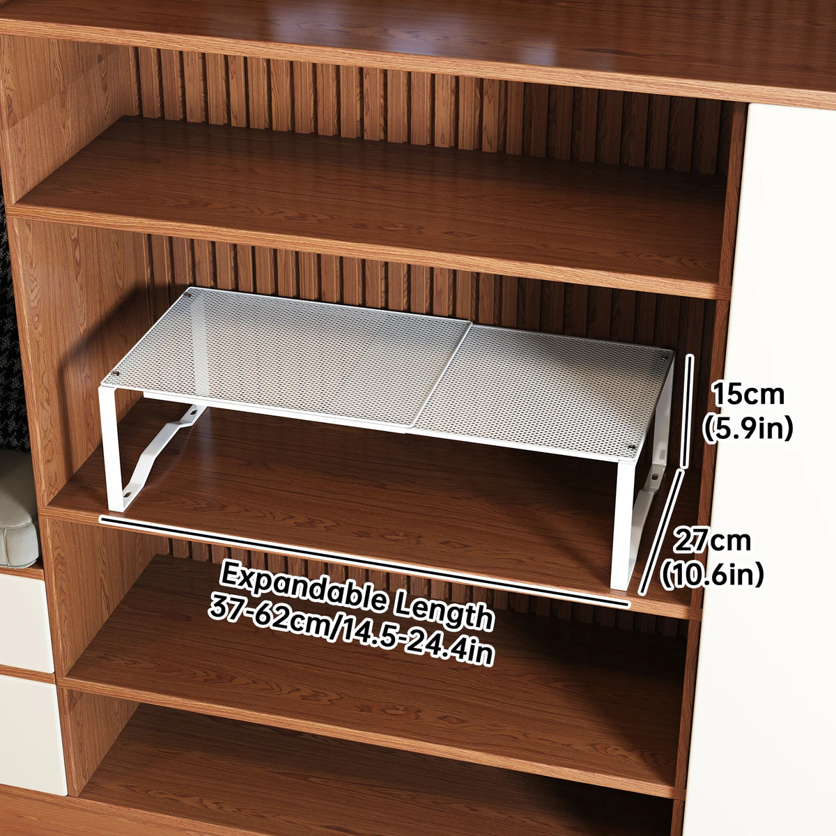 étagère chaussures extensible blanche perforée moderne pieds robustes rangement fer métal adjustable chambre