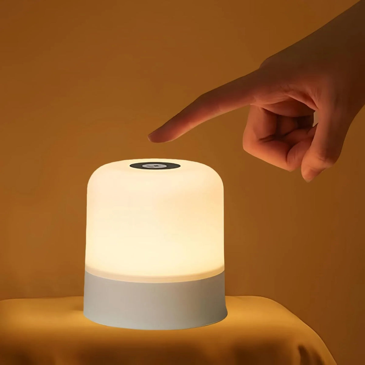 veilleuse led rechargeable tactile table blanc moderne lampe chevet rectangle abs on off