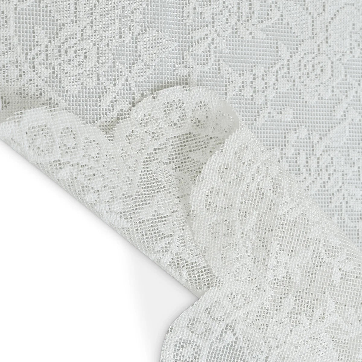 rideau polyester blanc dentelle translucide classique cuisine fenêtre 140cm 45cm