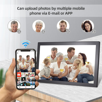 Cadre photo numérique WiFi 21,5 pouces écran IPS tactile en couleur beige