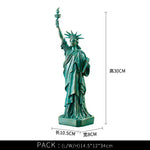 statuette statue liberté résine miniature vert turquois blanc bronze doré base inscription york usa