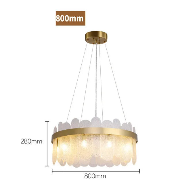 Suspension lumineuse moderne or verre dépoli blanc élégante encastrée lumière led chambre salon