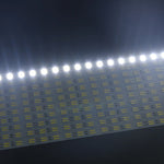 ruban led blanc 6000k 6500k 12v 15w 50cm rectangles dorés câbles noirs rouges