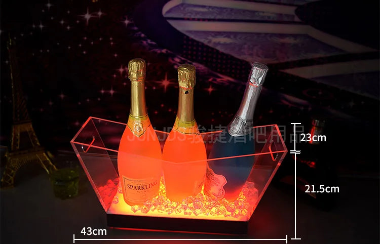 seau bouteilles transparent moderne clips lumineux led rechargeable via usb