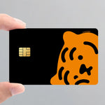 carte crédit imperméable ours motif minimaliste adhésif noir orange simple