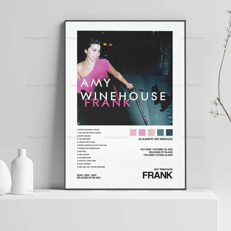 affiche amy winehouse noir blanc minimaliste moderne musique chanteuse toile photo décoration murale simple