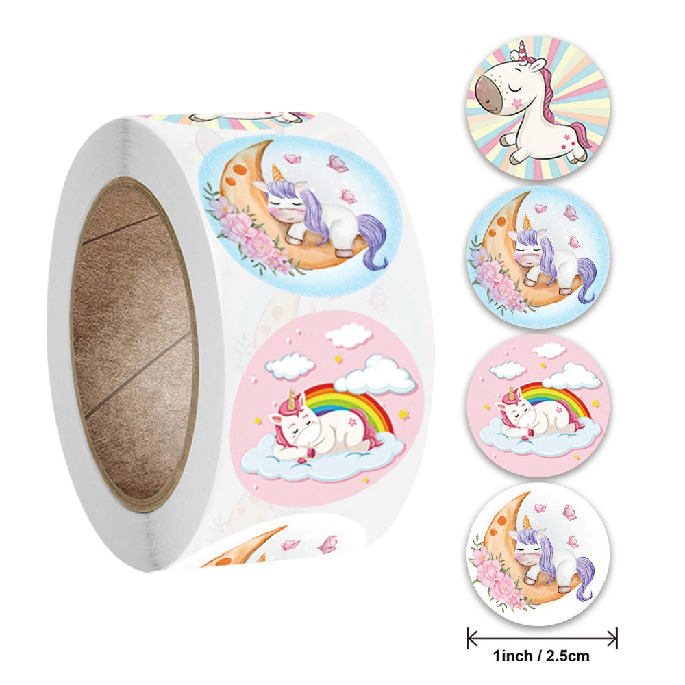 autocollants licorne arc ciel nuages fleurs adhésifs dessin animé multicolor rose blanc violet anniversaire