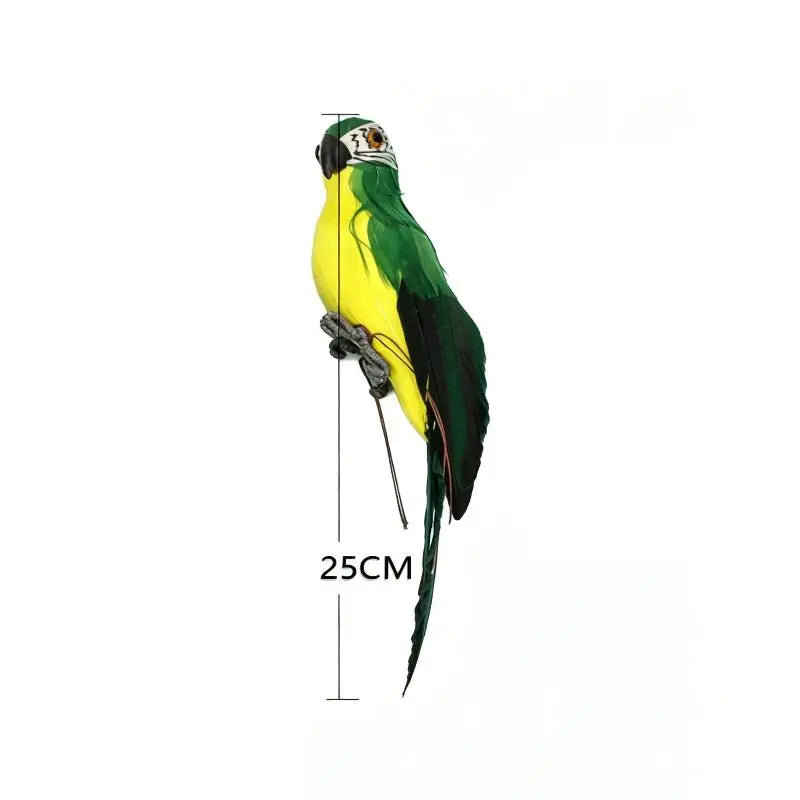 ornement jardin oiseau artificiel rouge bleu vert rose jaune blanc plumes yeux brillants clipsextérieur