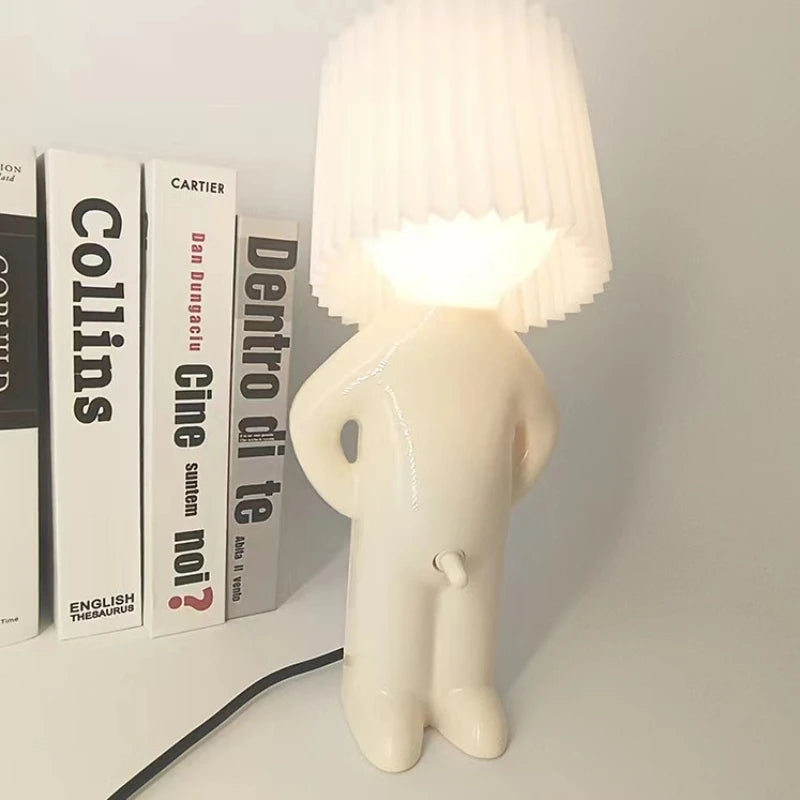 lampe table décorative abat jour plissé blanc crème jaune moderne chambre coucher led semi