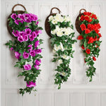 guirlande artificielle roses violettes blanches modernes décoration intérieure extérieure mariage anniversaire festive