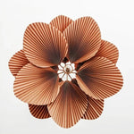 suspension lumineuse moderne feuilles plissées marron ampoule led encastrée pince suspension lumière naturelle chambre