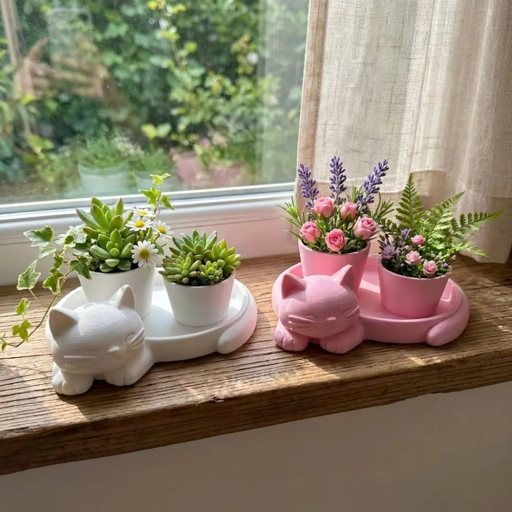 pots plantes support chatons couleur rose blanc moderne chambre
