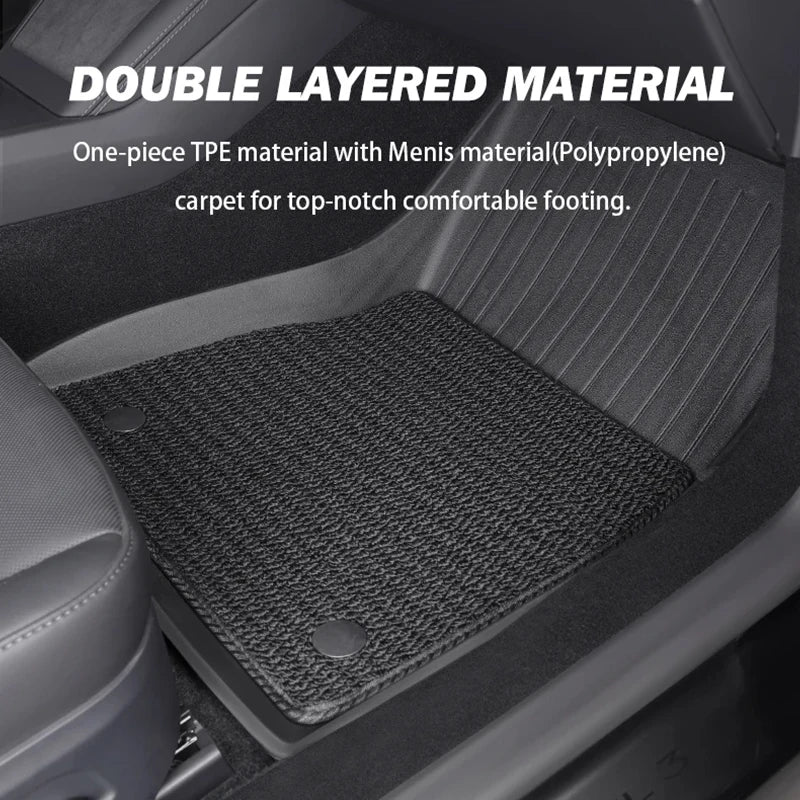 tapis sol voiture noir texture tissée moderne antidérapant imperméable tpe adhésif avant arriere