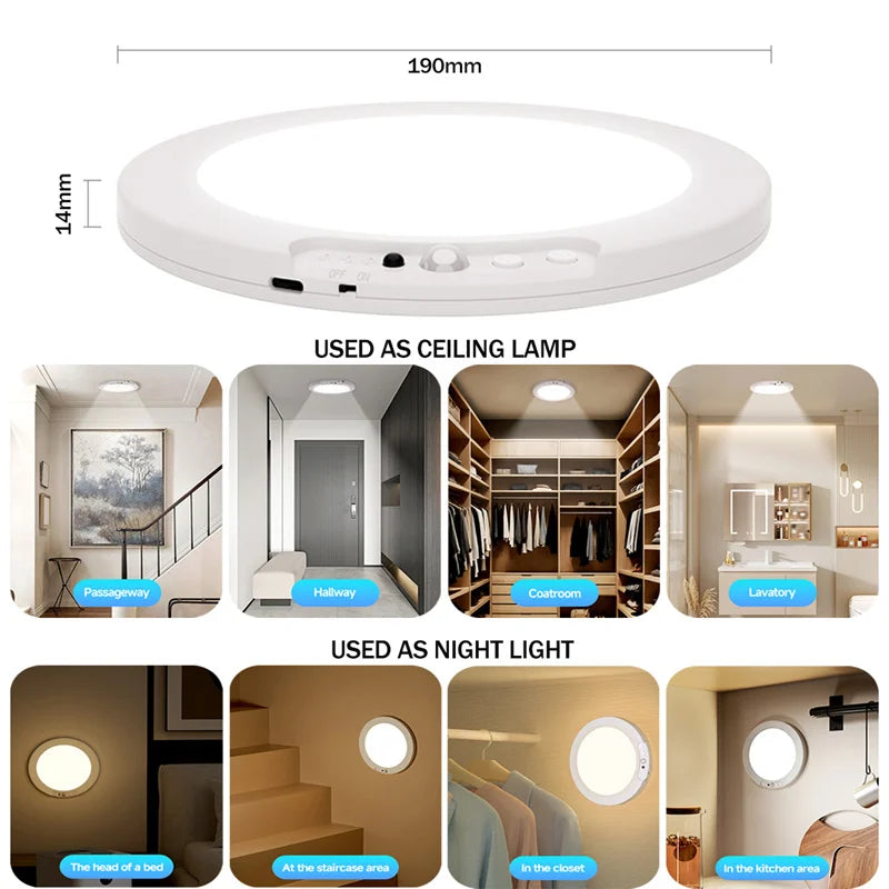lampe led rechargeable sans fil adhésive motion sensing moderne blanc