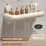 étagère murale salle bain ventouse poignées succion alliage aluminium laqué noir mat moderne organisation