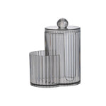 boîtes coton tiges transparentes rayées moderne rangement maquillage éponge coton tiges salon salle bain