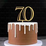 décoration gâteau anniversaire or moderne élégant chiffres 18 21 30 40 50 60 pique