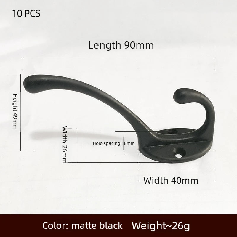 crochets muraux modernes 90mm longueur 45mm hauteur 26mm largeur noir nickel bronze