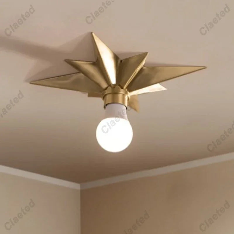 lampe étoile dorée moderne étoile géométrique fixation murale cuisine salle manger