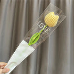 bouquet tulipes tricotées main orange jaune blanc rouge rose violet bleuclairintérieur decoration