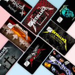 autocollants graphiques metallica cartes bancaires réutilisables waterproof noir rouge bleu
