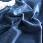 taies d'oreiller velours polyester bleu marine zip doré contemporain maison simple