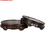 support vase bois sculpté socle plante décoratif classique marron foncé pot fleurs intérieur