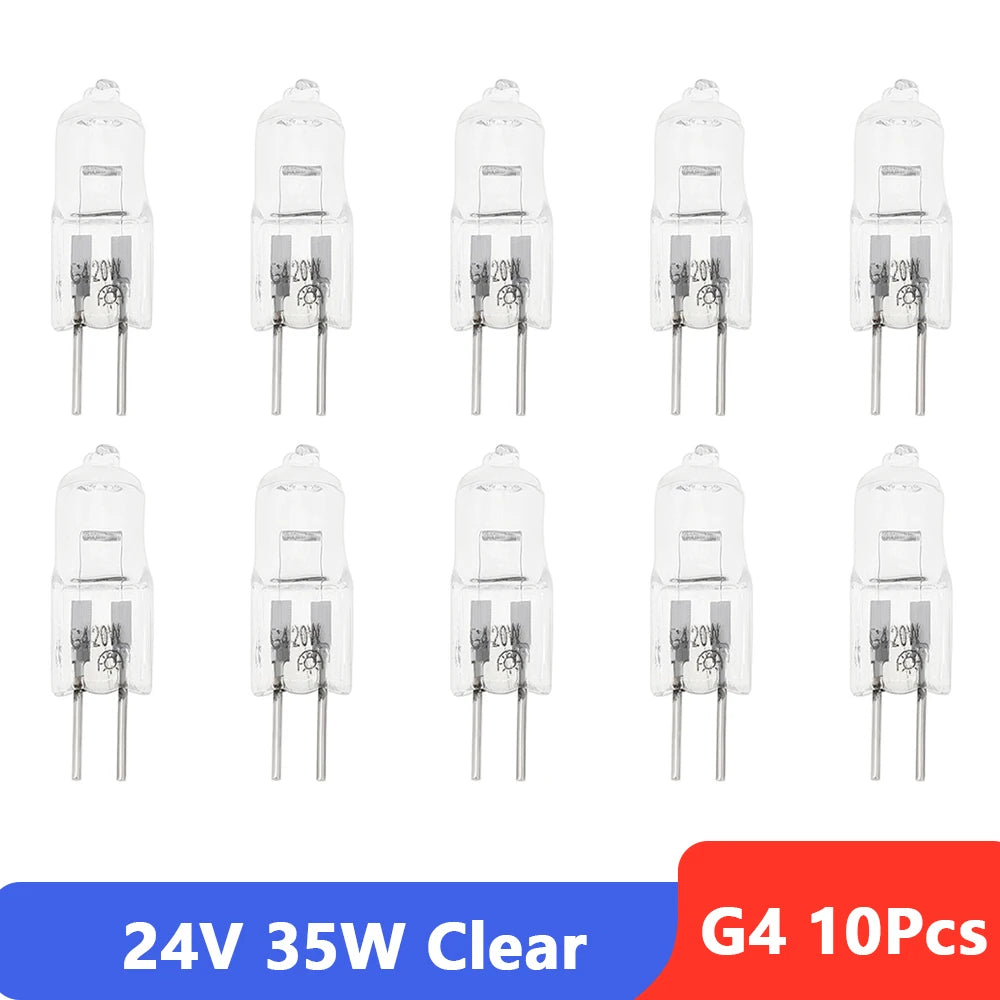 ampoules halogènes g4 transparentes opalescentes 24v 220v blanc chaud classique 10w 20w 35w 50w