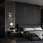 lampe murale or moderne transparente sphérique câble noir led chambre salon