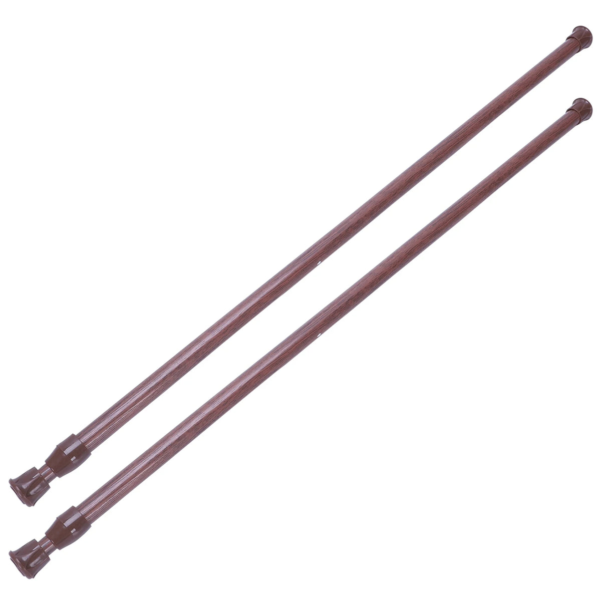 tige rideau plastique aspect bois marron moderne téléscopique extensible tension voile fixations invisibles