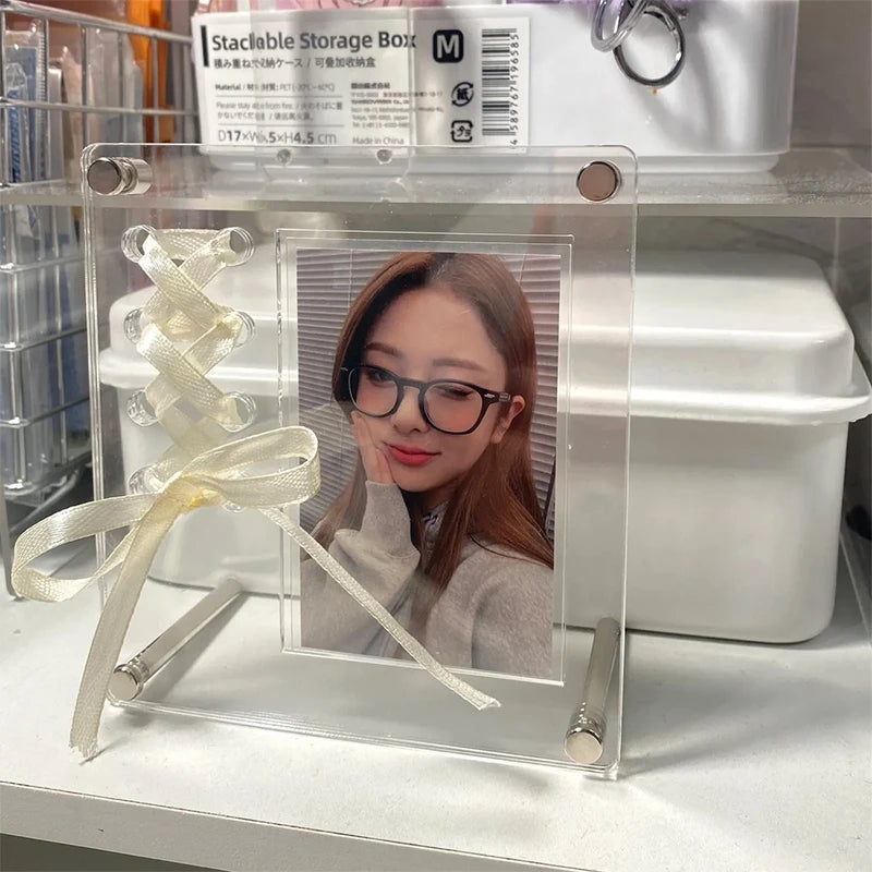 cadre photo moderne transparent clips photo affiche carte postale support cd kpop decoration chambre