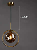 suspension or transparent moderne lampe pendentif verre boule chambre salon étude hall