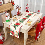 table noel blanche rouge motif poinsettia decoration festive couleurs noel traditionnellements