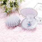boîte bijoux coquillage blanc rose bleu classique anneaux rangement bague collier