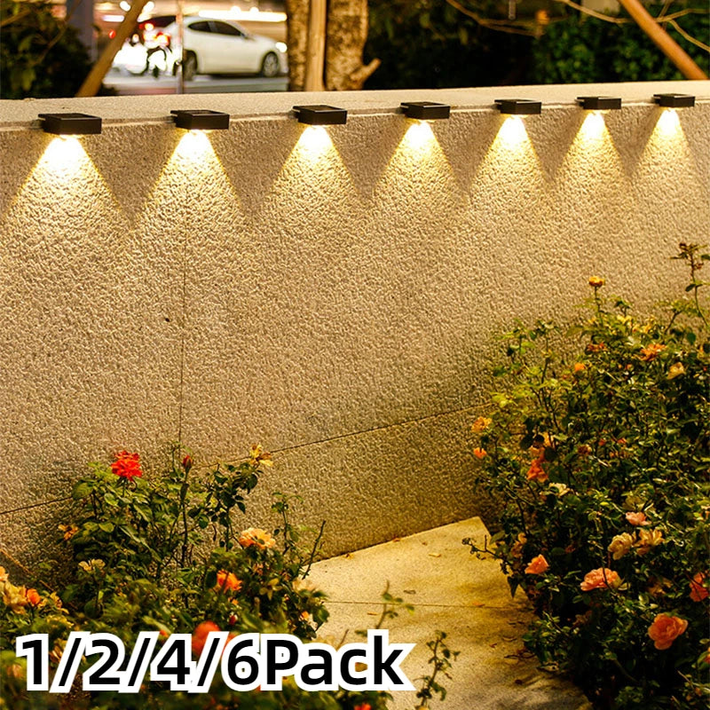 applique murale solaire moderne led noire ip65 extérieure jardin clôture