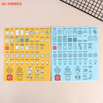 autocollants graphiques icônes électriques jaune bleu clair blanc simples adhésifs pack feuilles pack feuilles