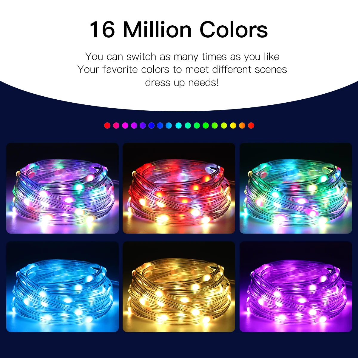 guirlande led 40m rgb ic musique bluetooth télécommande application mobile