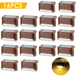 lumière solaire marron blanc moderne extérieure jardin patio escaliers décoration éclairage led vis fixations