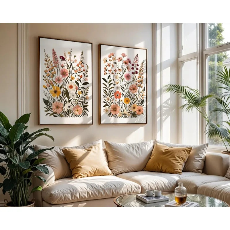 affiches murales toile fleurées modernes sans cadre 30x40cm 40x60cm combinaison floral détaillé minimaliste