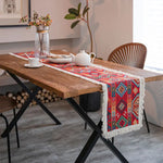 champagne rouge chemin table géométrique floral ethnique noël halloween Thanksgivingpaque