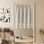 rideau polyester opacité beige clair texture lin bordure dentelle classique rustique