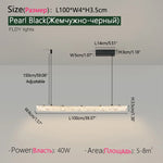 lampe suspendue linéaire moderne noire cristal transparent table salle manger cuisine lustre