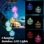 lumière solaire suspendue multicolore décorative moderne sphères ajourées patio maison