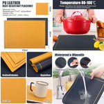 tapis table modernes jaune bleu marine imperméables résistants chaleur essuyables doubles faces set