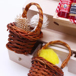 paniers tressés marron miniatures décoration artisanale DIY accessoires maison poupées éléments décoratifs