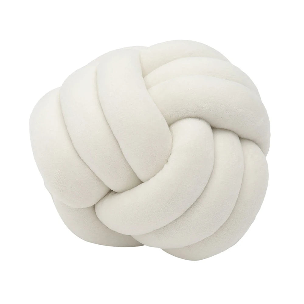 coussin rond gris blanc nœud plat velours doux moderne salon lit enfants