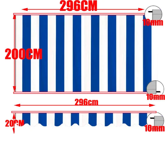 bannière d'étendage rayée moderne imperméable protection balcon jardin bleu marine rouge vert