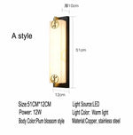 lampe murale moderne blanc doré marbre veines jaunes acier inoxydable éclairage maison 51cm 12cm